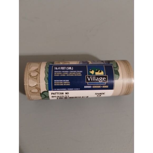 Village Wall Border - Roman Swag - Tassels Rope - 16.5 FT - Green Blue Beige - Picture 3 of 4